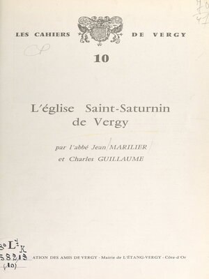 cover image of L'église Saint-Saturnin de Vergy